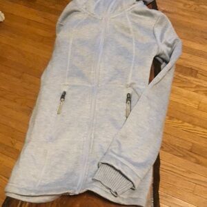 Super cozy bench hoodie XS blue and grey faux fur lined.